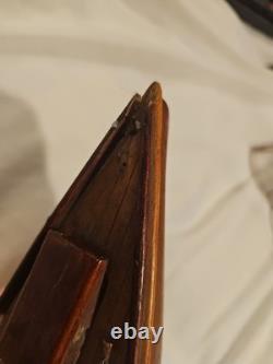 Antique Vintage 14 Wood Pond Boat Yacht Sailboat Original Metal Parts Or Repair