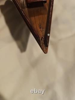 Antique Vintage 14 Wood Pond Boat Yacht Sailboat Original Metal Parts Or Repair