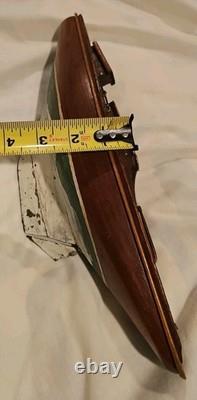 Antique Vintage 14 Wood Pond Boat Yacht Sailboat Original Metal Parts Or Repair