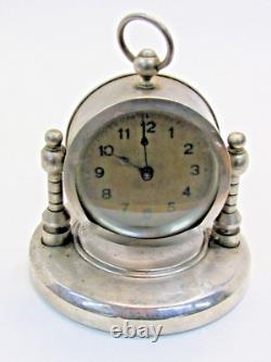 Antique Vintage Floating Small Desk Ship Boat Clock Parts Or Repair Germany -A8