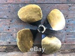 Antique Vtg 4 Blade Grand Rapids Brass Propeller 4LH26 22 Boat Ship Maritime