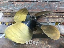 Antique Vtg 4 Blade Grand Rapids Brass Propeller 4LH26 22 Boat Ship Maritime