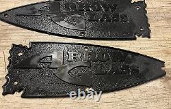 Arrow Glass boat name plate placard emblem pair Vintage marine parts