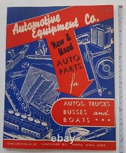 Automotive Equipment Co. Magazine New & Used Auto Parts For Trucks Busses Boats
