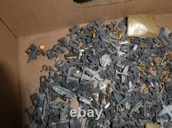 BIG Lot 3+ lbs Vintage Lead Model Ship Sm Parts Boats Cannons Wheels Trim More