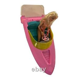 Barbie Plastic Boat Doll Pink Blue Yellow Kids Girls Playset Toy 14 x 7 VTG
