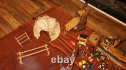 Big Lot of Vintage Playmobil Figures Accessories Parts Pieces Horses Boat Tent