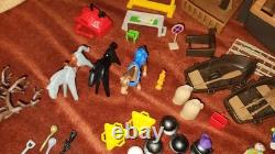 Big Lot of Vintage Playmobil Figures Accessories Parts Pieces Horses Boat Tent