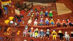 Big Lot of Vintage Playmobil Figures Accessories Parts Pieces Horses Boat Tent