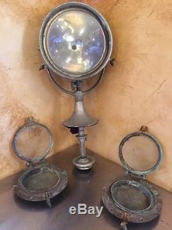 Boat Porthole And Spot Light Nautical Antique One Mile Ray Vintage Parts Ship