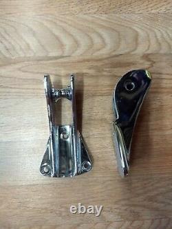 Boat bow anchor roller marine parts chrome brass vintage NOS