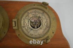 Brass Ships Clock & Barometer Vtg Marine Maritime Boat Gauge PARTS REPAIR