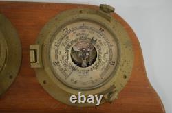 Brass Ships Clock & Barometer Vtg Marine Maritime Boat Gauge PARTS REPAIR