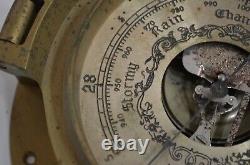 Brass Ships Clock & Barometer Vtg Marine Maritime Boat Gauge PARTS REPAIR