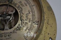 Brass Ships Clock & Barometer Vtg Marine Maritime Boat Gauge PARTS REPAIR