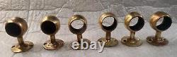 Bronze Hand Rail End Caps And Span Supports For 1 Vintage Boat Parts Lot Of 6