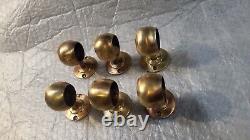 Bronze Hand Rail End Caps And Span Supports For 1 Vintage Boat Parts Lot Of 6