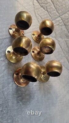 Bronze Hand Rail End Caps And Span Supports For 1 Vintage Boat Parts Lot Of 6