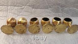 Bronze Hand Rail End Caps And Span Supports For 1 Vintage Boat Parts Lot Of 6