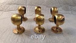 Bronze Hand Rail End Caps And Span Supports For 1 Vintage Boat Parts Lot Of 6