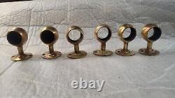 Bronze Hand Rail End Caps And Span Supports For 1 Vintage Boat Parts Lot Of 6