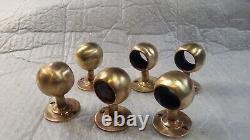 Bronze Hand Rail End Caps And Span Supports For 1 Vintage Boat Parts Lot Of 6