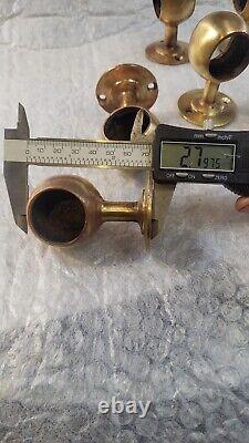 Bronze Hand Rail End Caps And Span Supports For 1 Vintage Boat Parts Lot Of 6