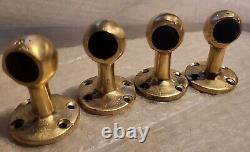 Bronze Handle Rail End Brackets × 4 Vintage Classic Style Boat Parts 3/4 Dowel