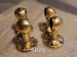 Bronze Handle Rail End Brackets × 4 Vintage Classic Style Boat Parts 3/4 Dowel