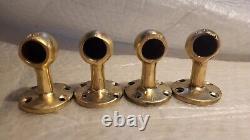 Bronze Handle Rail End Brackets × 4 Vintage Classic Style Boat Parts 3/4 Dowel