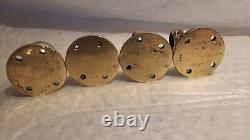 Bronze Handle Rail End Brackets × 4 Vintage Classic Style Boat Parts 3/4 Dowel