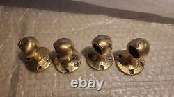 Bronze Handle Rail End Brackets × 4 Vintage Classic Style Boat Parts 3/4 Dowel