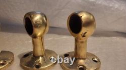 Bronze Handle Rail End Brackets × 4 Vintage Classic Style Boat Parts 3/4 Dowel