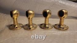 Bronze Handle Rail End Brackets × 4 Vintage Classic Style Boat Parts 3/4 Dowel