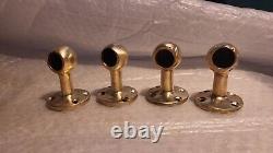 Bronze Handle Rail End Brackets × 4 Vintage Classic Style Boat Parts 3/4 Dowel