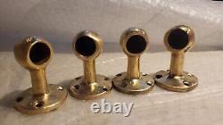 Bronze Handle Rail End Brackets × 4 Vintage Classic Style Boat Parts 3/4 Dowel