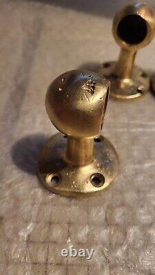 Bronze Handle Rail End Brackets × 4 Vintage Classic Style Boat Parts 3/4 Dowel
