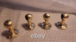 Bronze Handle Rail End Brackets × 4 Vintage Classic Style Boat Parts 3/4 Dowel