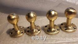 Bronze Handle Rail End Brackets × 4 Vintage Classic Style Boat Parts 3/4 Dowel