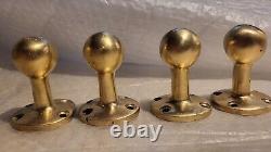 Bronze Handle Rail End Brackets × 4 Vintage Classic Style Boat Parts 3/4 Dowel