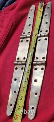 Bronze Strap Hinges 16 Long 3 Segments One Of A Kind Vintage Boat Parts
