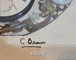 C. Brown Viking Ship Made With Vintage Watch Parts Signed