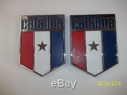 Catalina Nameplate Pair Original Vintage Die Cast