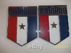 Catalina Nameplate Pair Original Vintage Die Cast