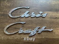 Chris Craft Boat Parts Vintage Metal Emblem Ornament RWB044430364