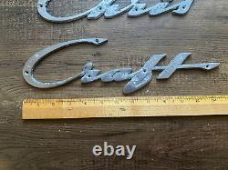 Chris Craft Boat Parts Vintage Metal Emblem Ornament RWB044430364