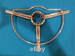 Chris Craft / Chrysler-plymouth Vintage Steering Wheel Horn Ring & Chrome Parts