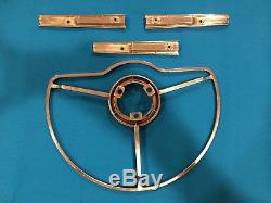 Chris Craft / Chrysler-plymouth Vintage Steering Wheel Horn Ring & Chrome Parts
