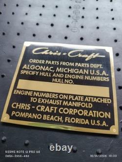 Chris Craft Hull Plate OEM NEW UNSTAMPED Antique Vintage Classic Wood Boat Parts
