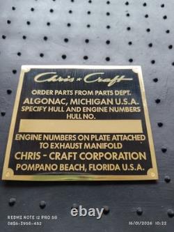 Chris Craft Hull Plate OEM NEW UNSTAMPED Antique Vintage Classic Wood Boat Parts